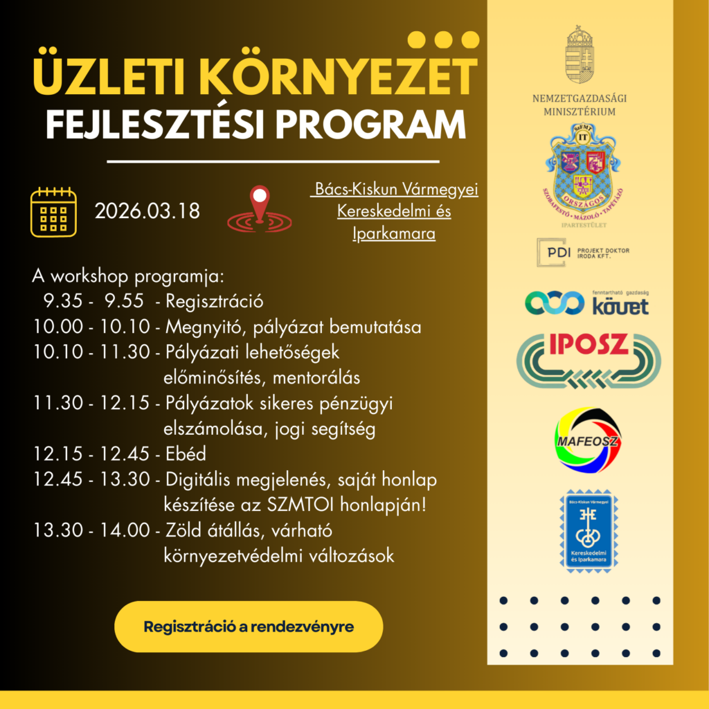 Hozza ki a maximumot a cégéből! – Üzleti Környezetfejlesztési Programot indít az SZMTOI